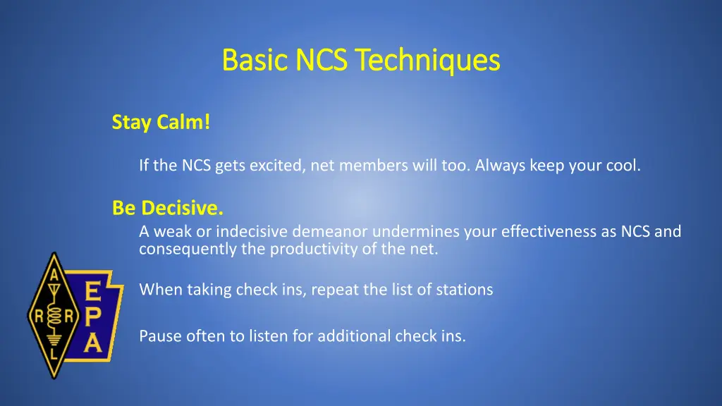 basic ncs techniques basic ncs techniques 1