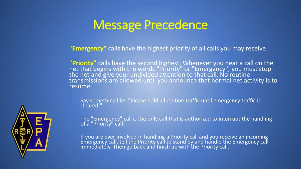 message precedence message precedence