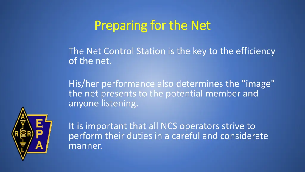 preparing for the net preparing for the net