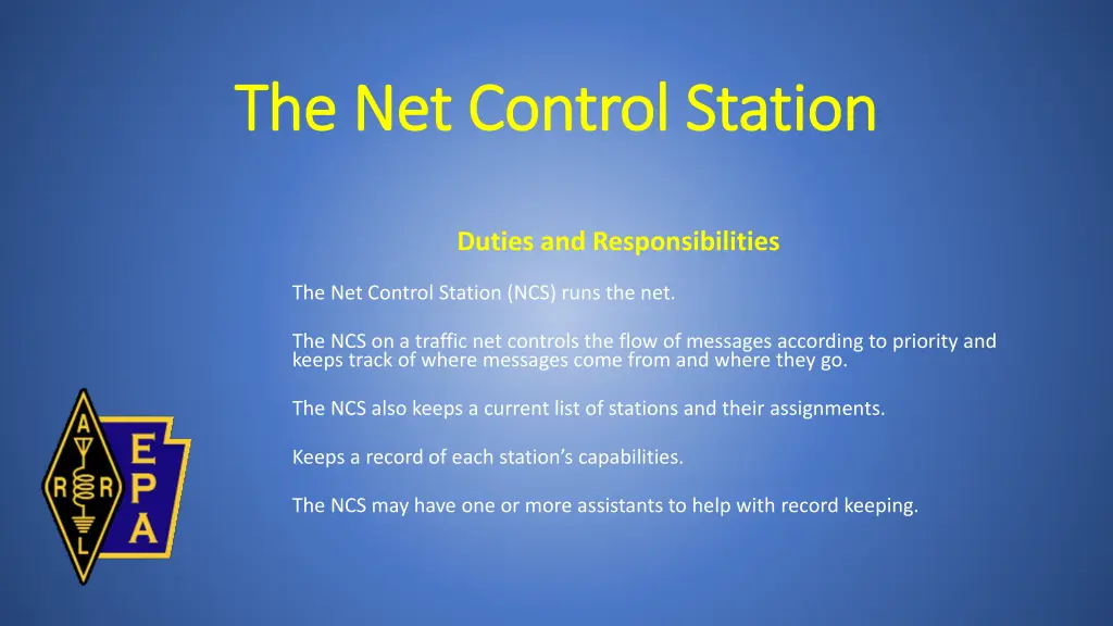 the net control station the net control station