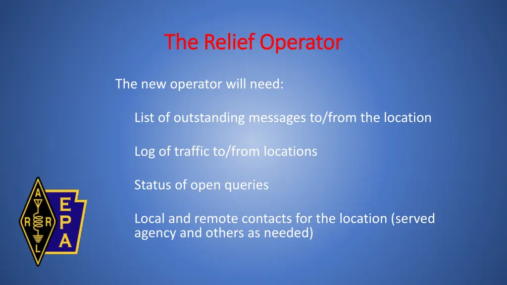 the relief operator the relief operator 1