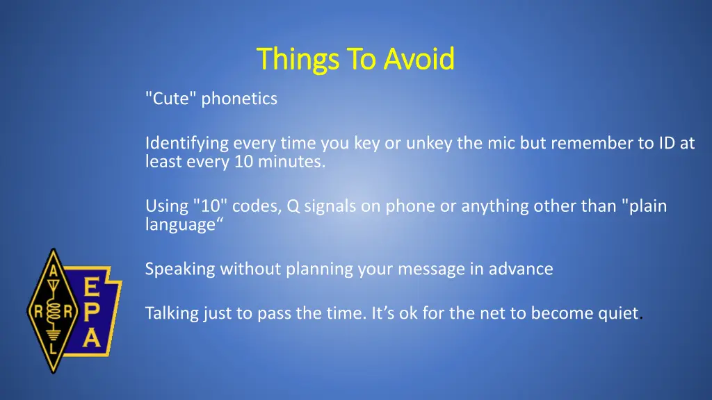 things to avoid things to avoid 1