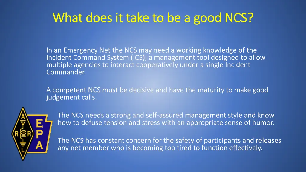 what does it take to be a good ncs what does 2