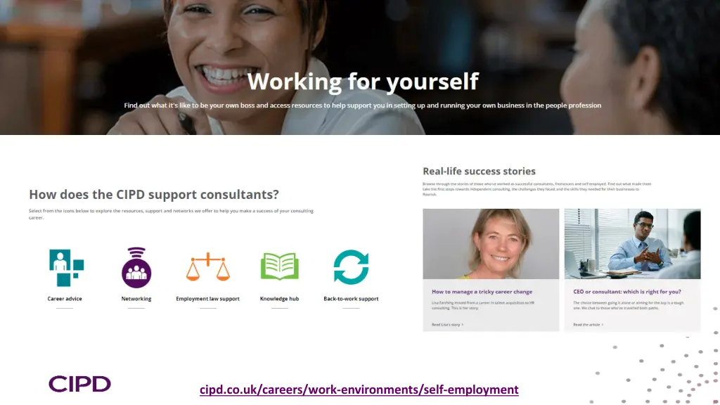 cipd co uk careers work environments self