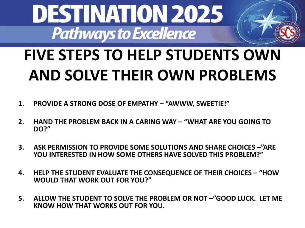 five steps to help students own and solve their