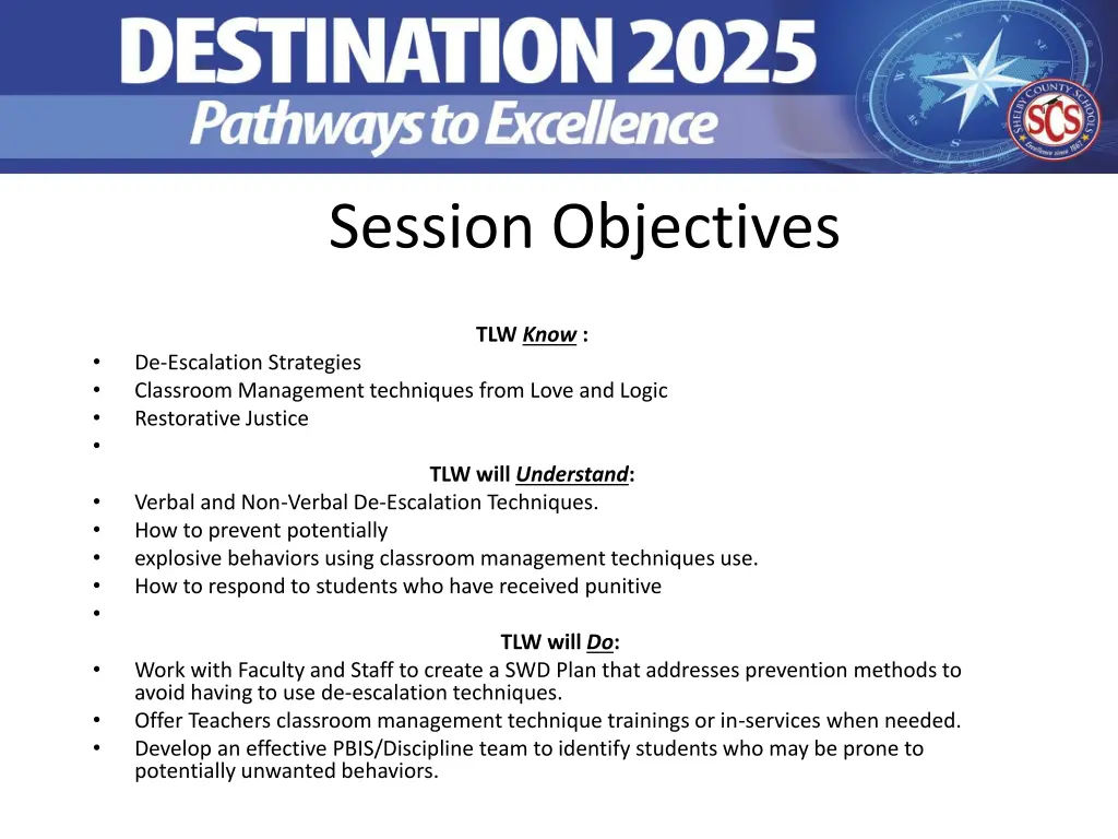 session objectives