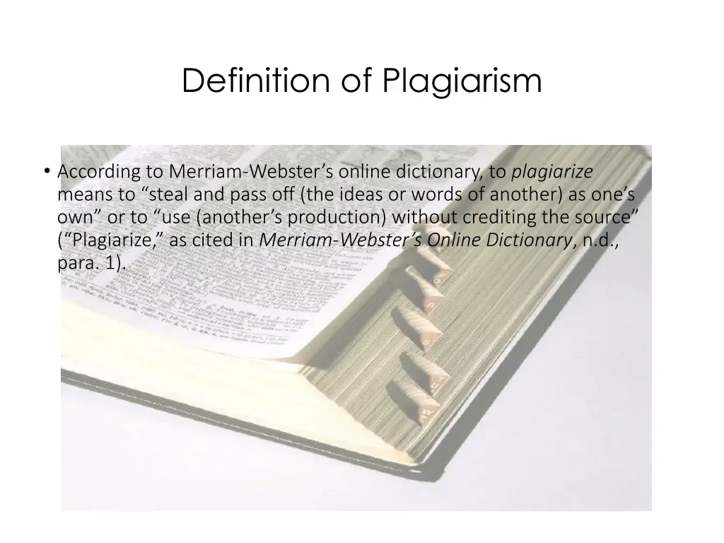 definition of plagiarism