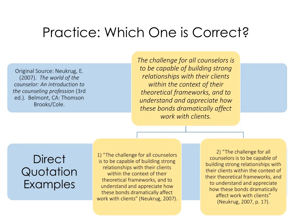 practice which one is correct 1