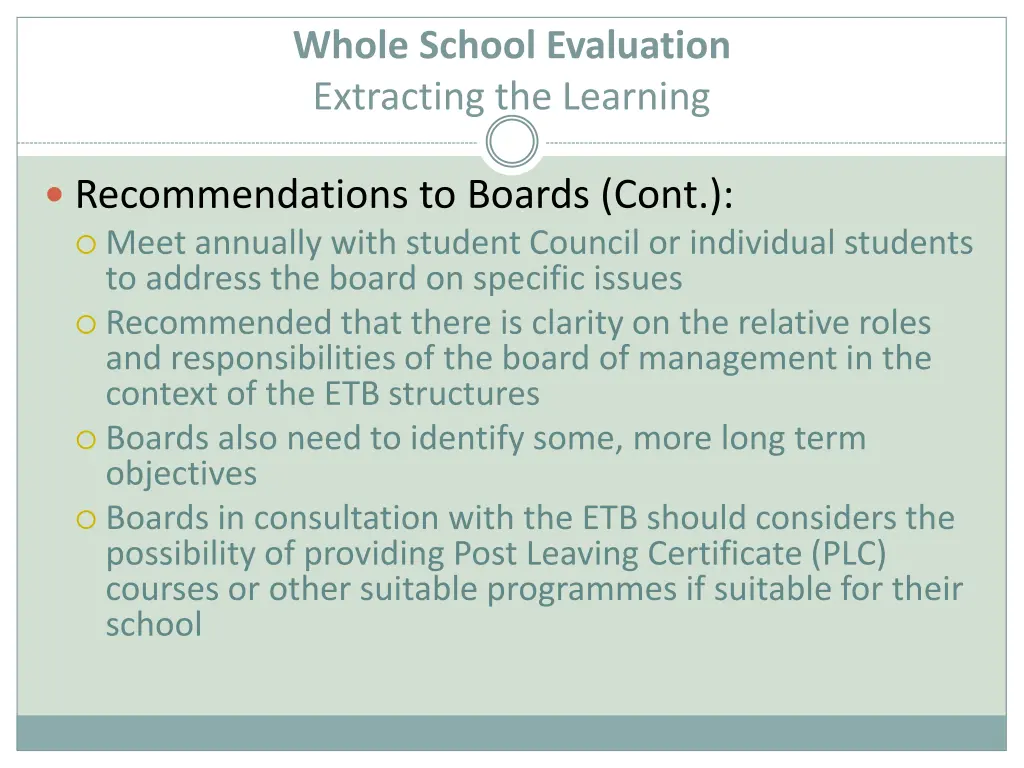 whole school evaluation extracting the learning 1