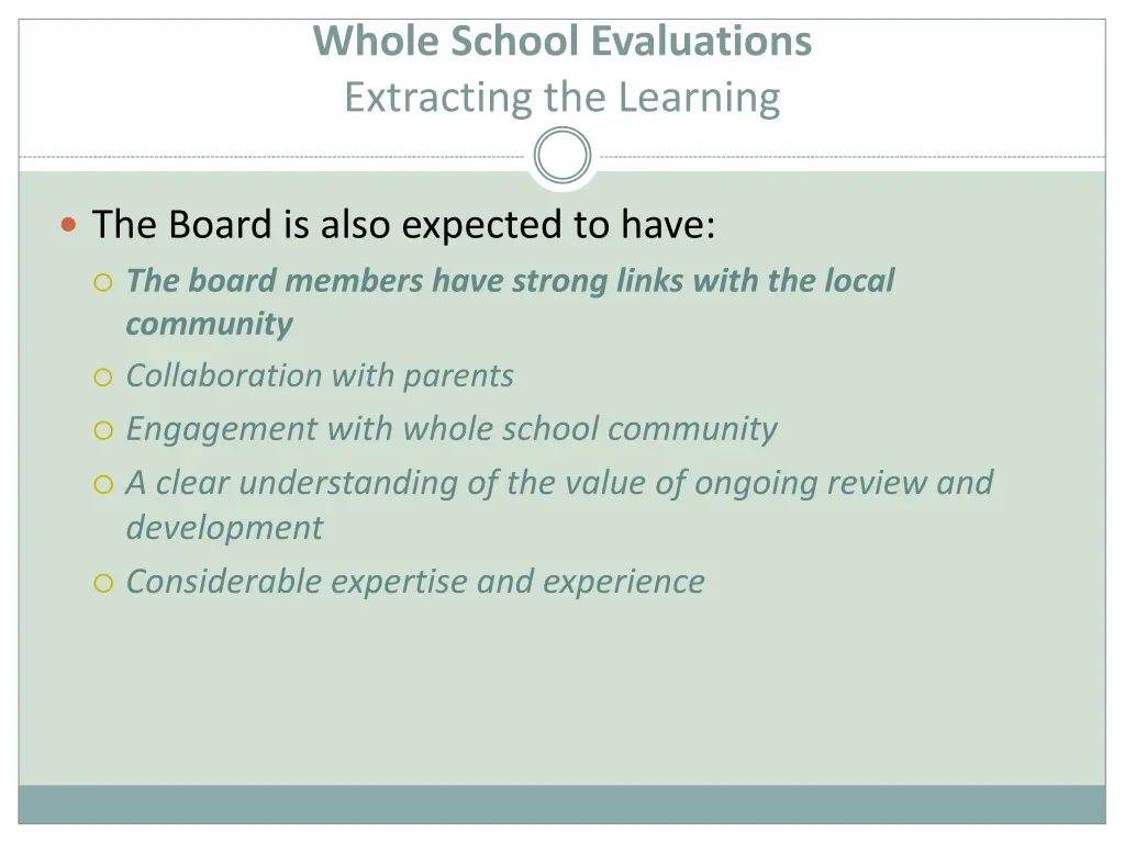 whole school evaluations extracting the learning 6