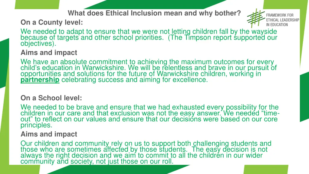 what does ethical inclusion mean and why bother