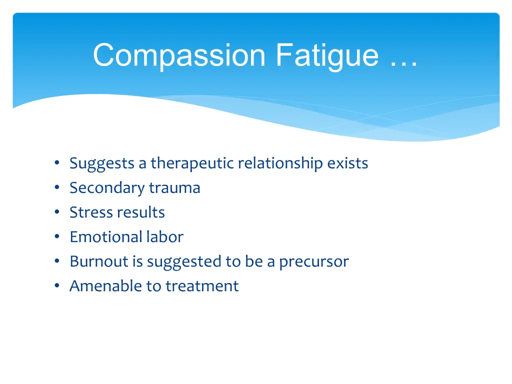 compassion fatigue