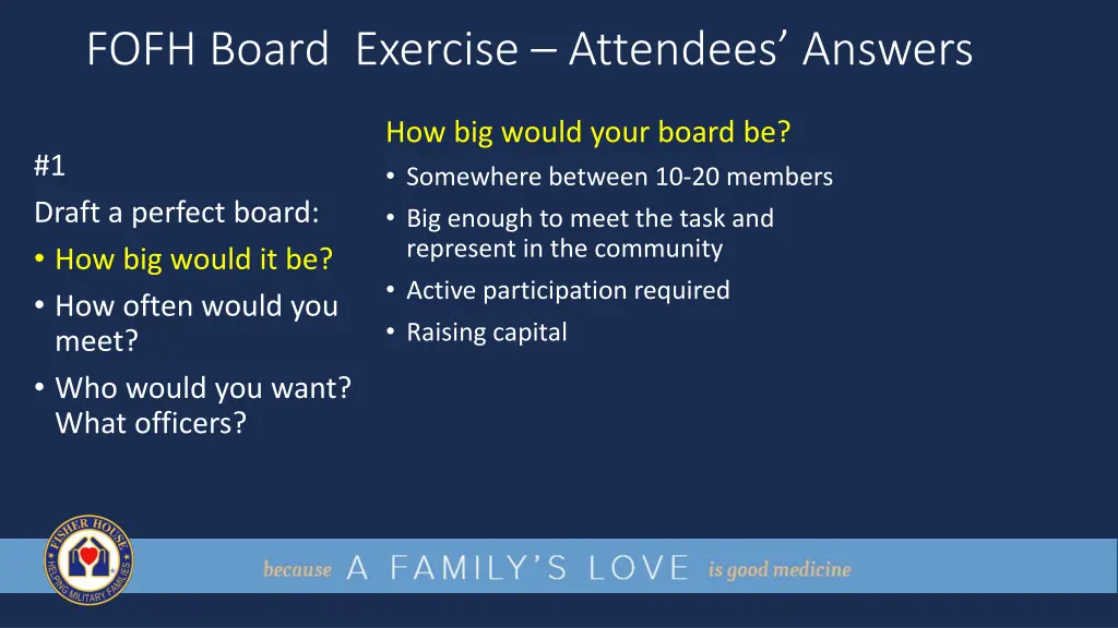 fofh board exercise attendees answers 1