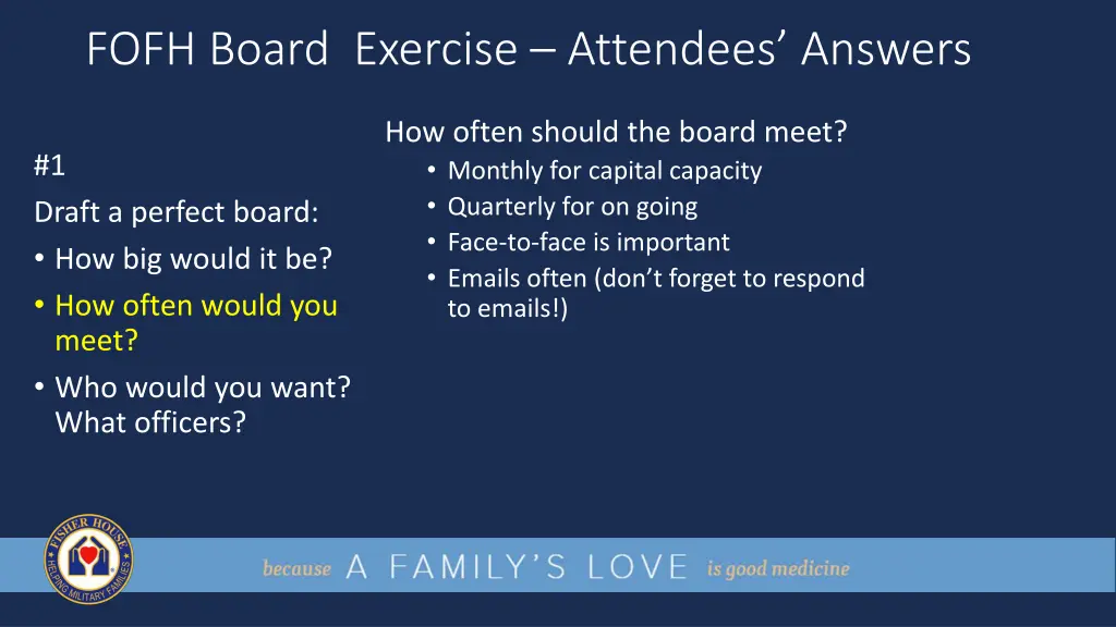 fofh board exercise attendees answers 2