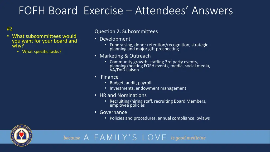 fofh board exercise attendees answers 4