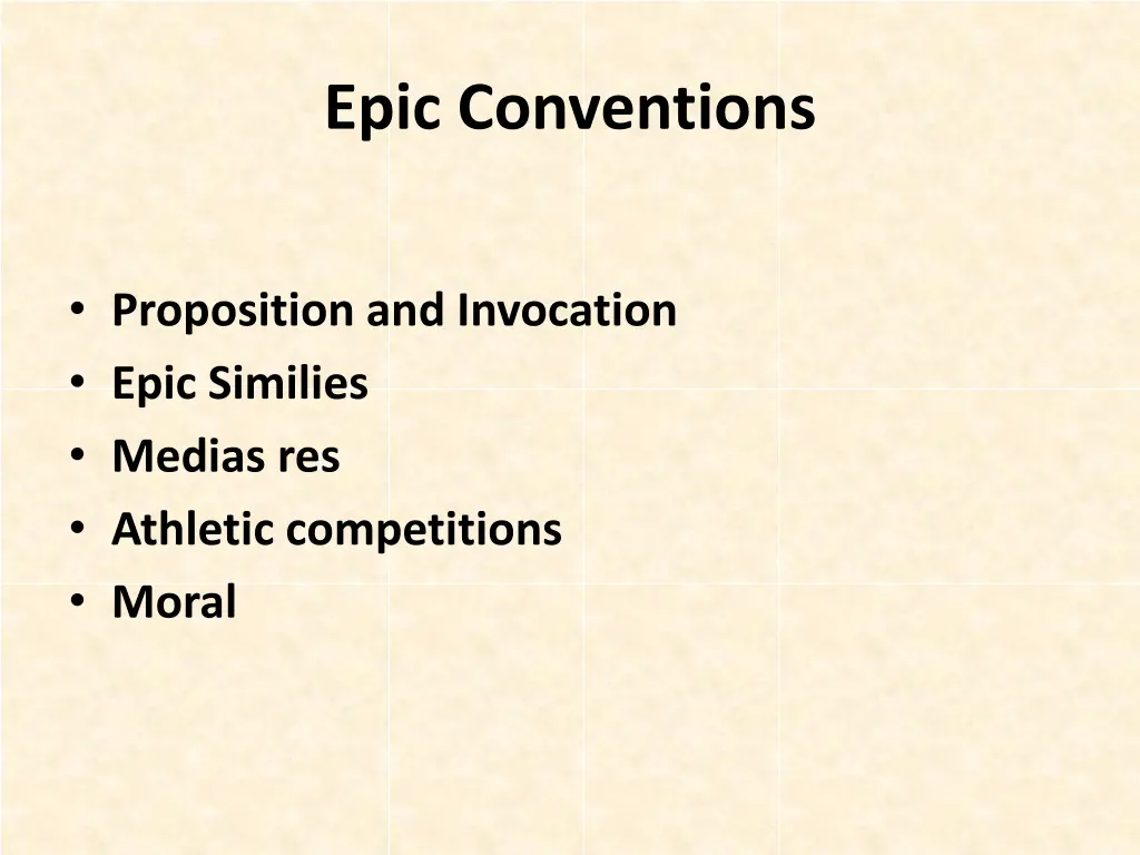 epic conventions