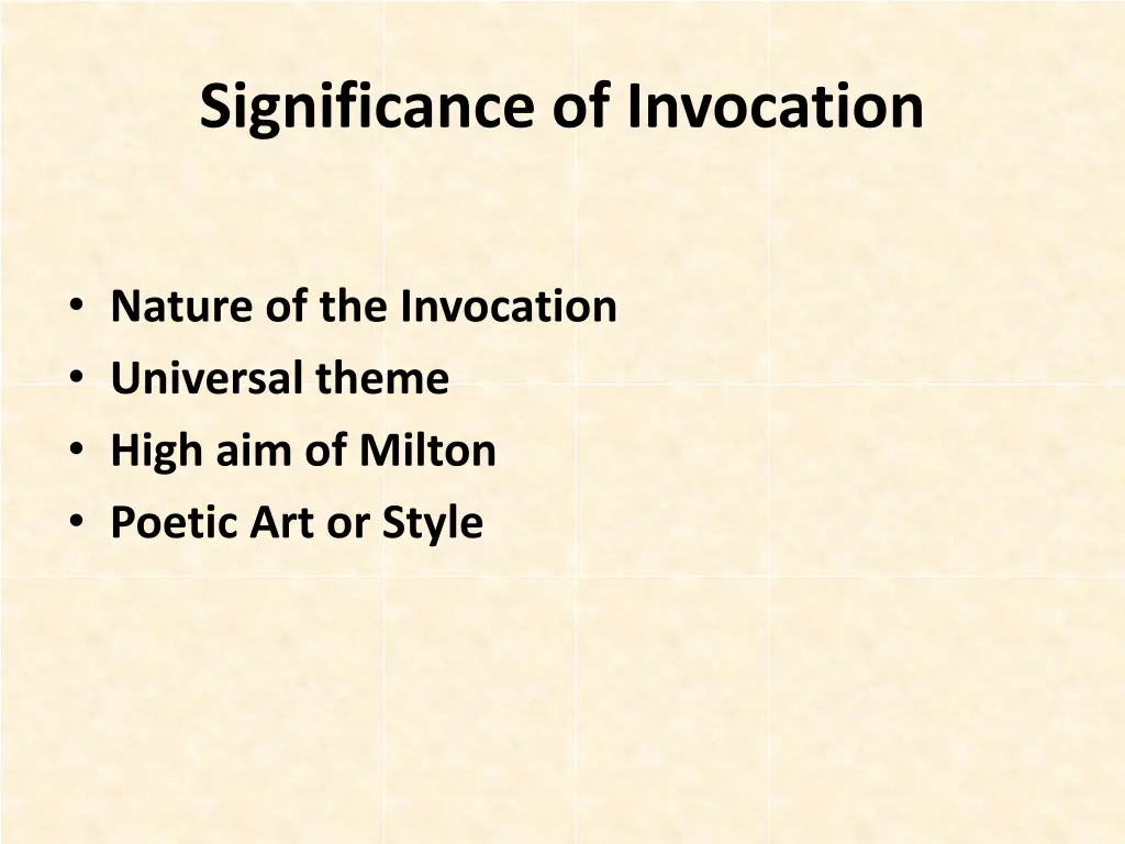 significance of invocation