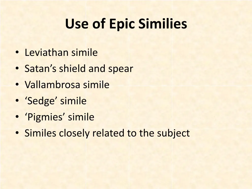 use of epic similies