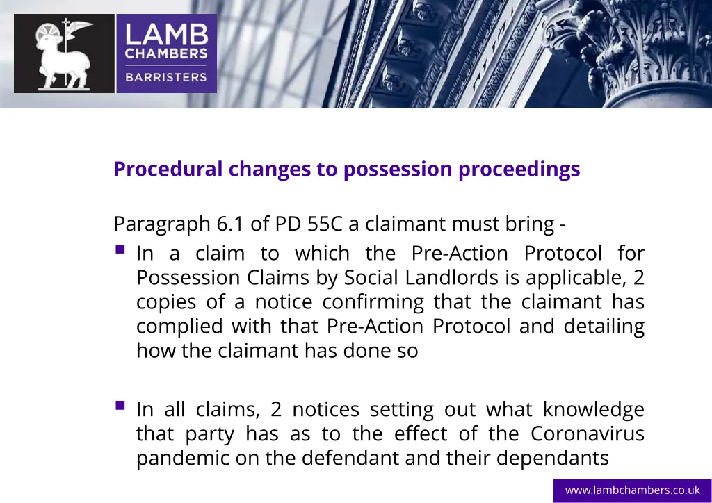 procedural changes to possession proceedings 7