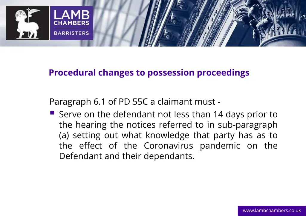 procedural changes to possession proceedings 8