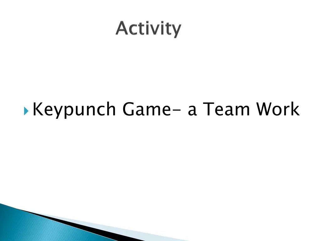 keypunch game a team work