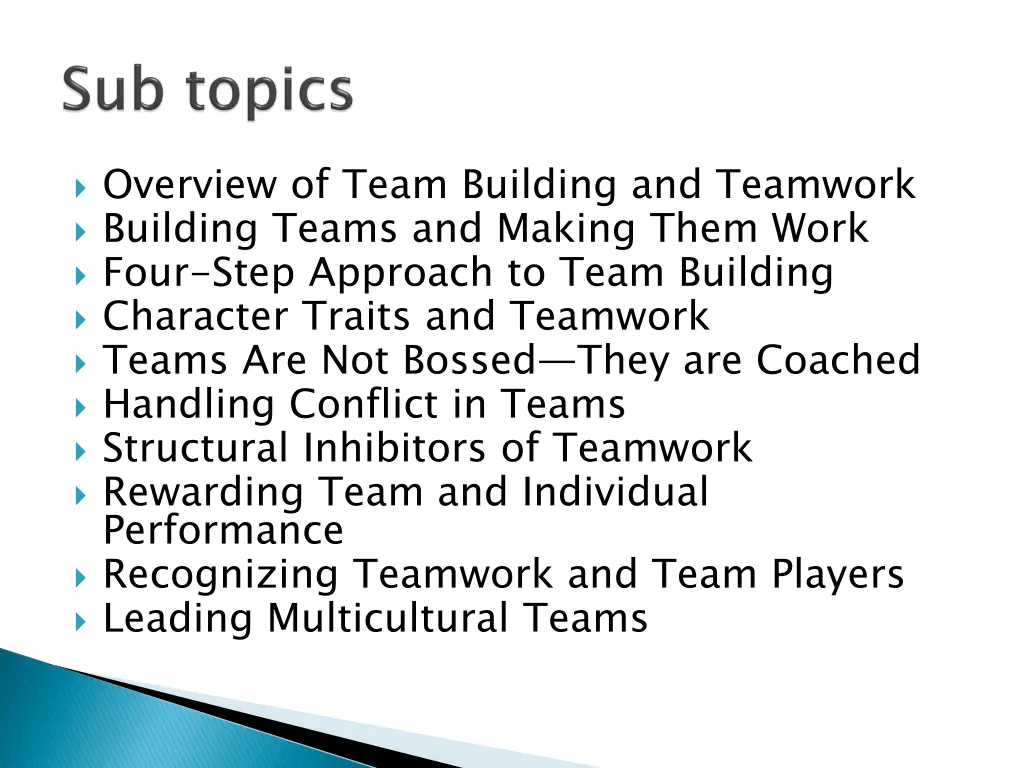 overview of team building and teamwork building