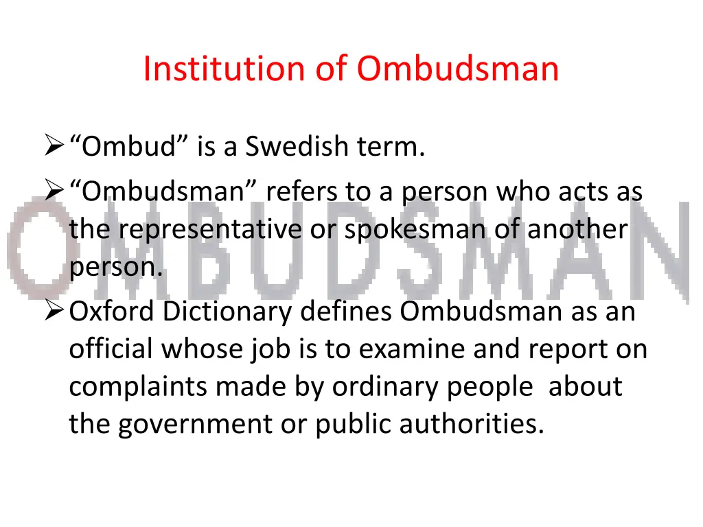 institution of ombudsman