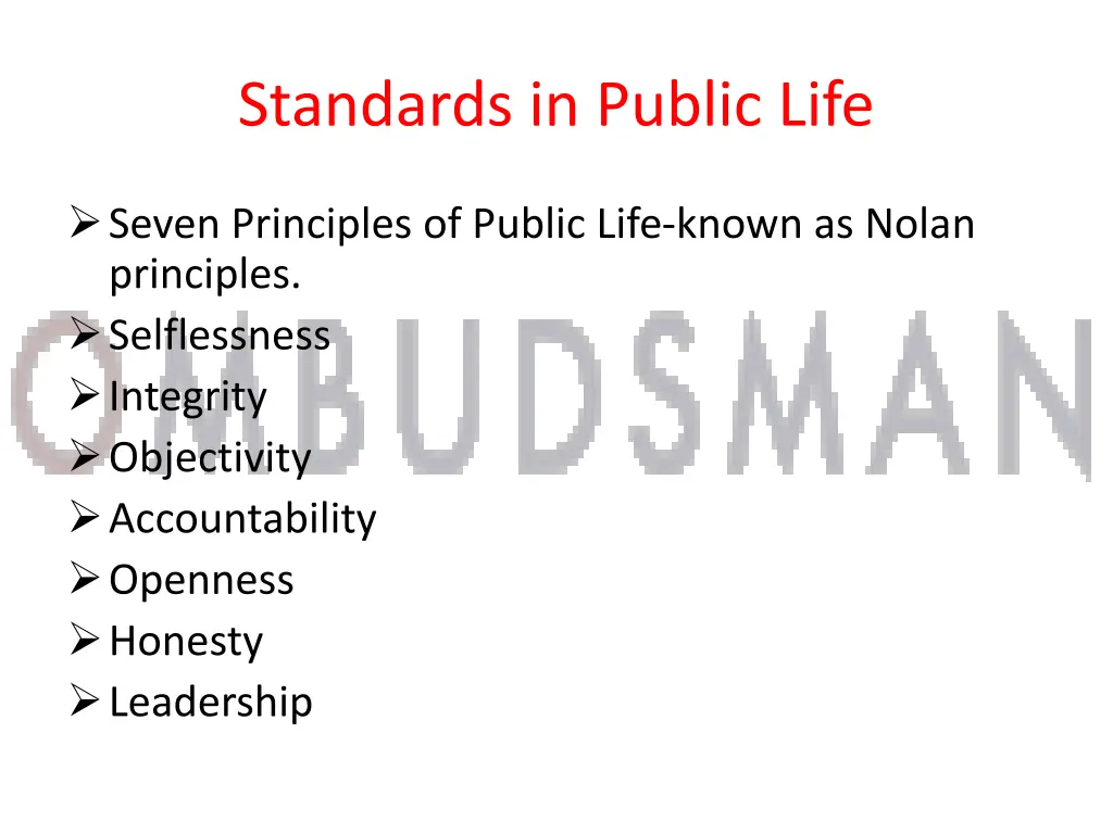 standards in public life