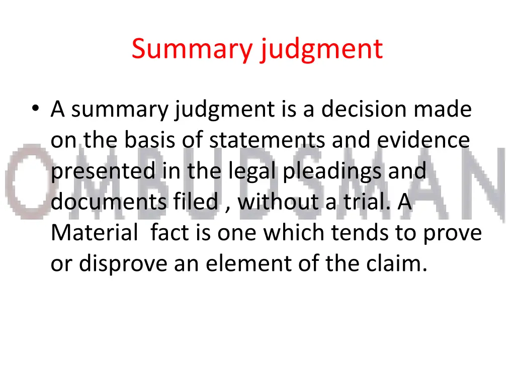 summary judgment