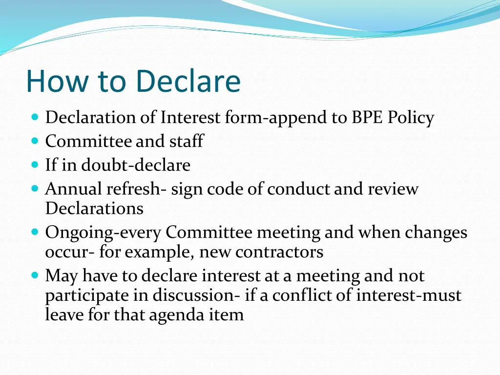 how to declare declaration of interest form