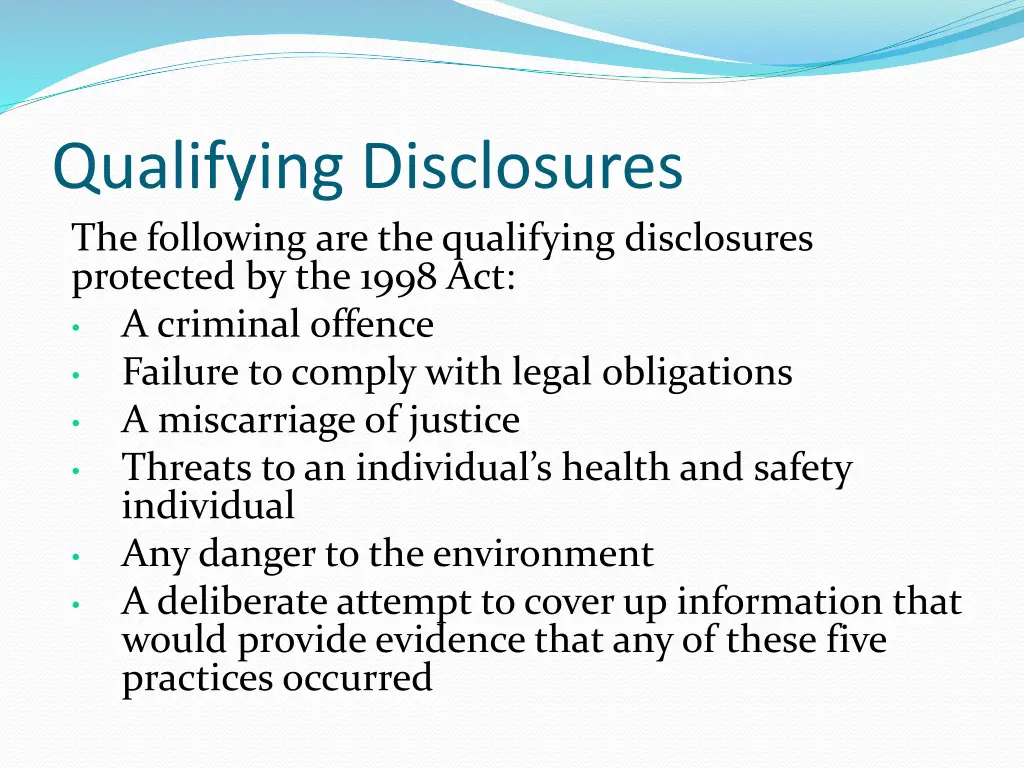 qualifying disclosures