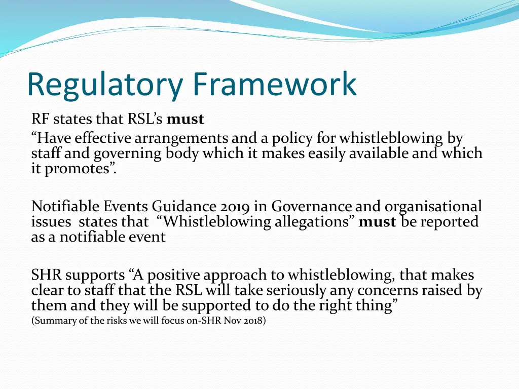 regulatory framework