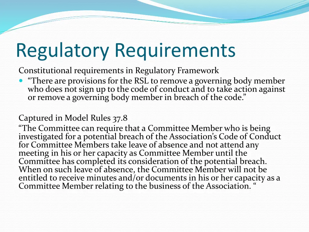 regulatory requirements