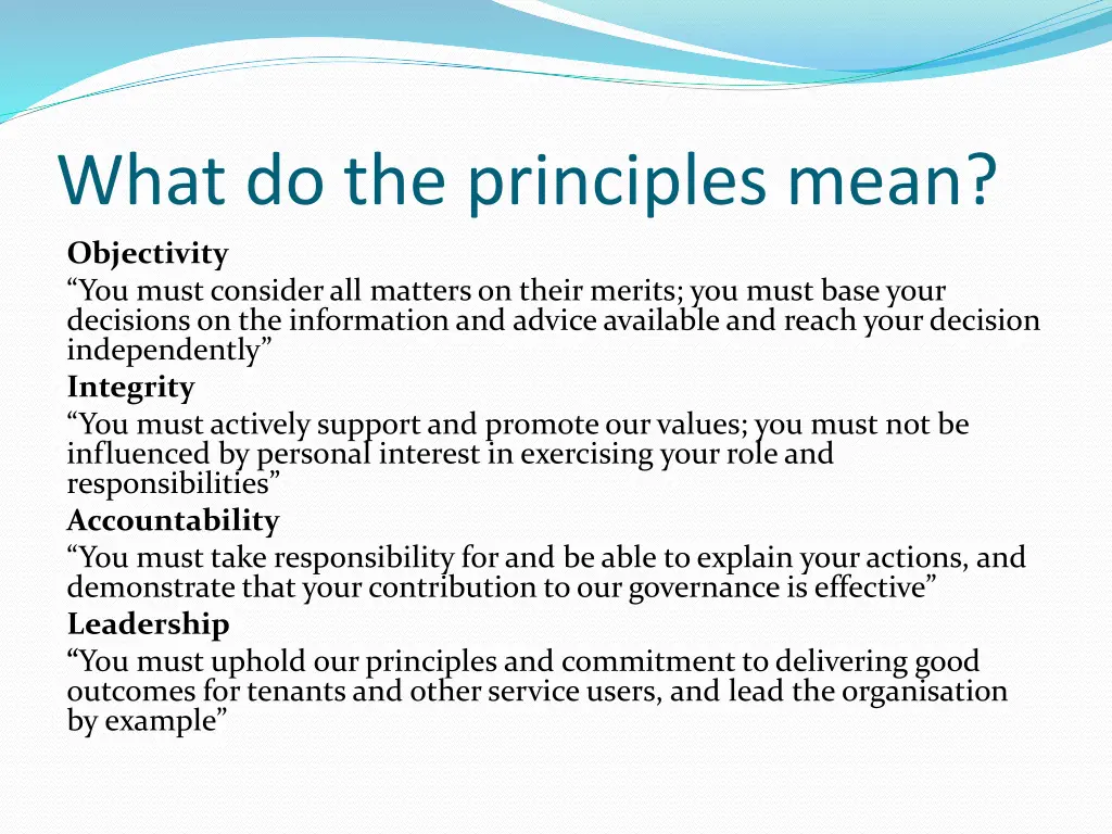 what do the principles mean