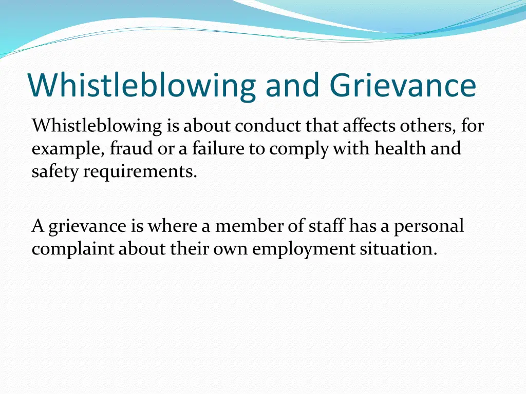 whistleblowing and grievance