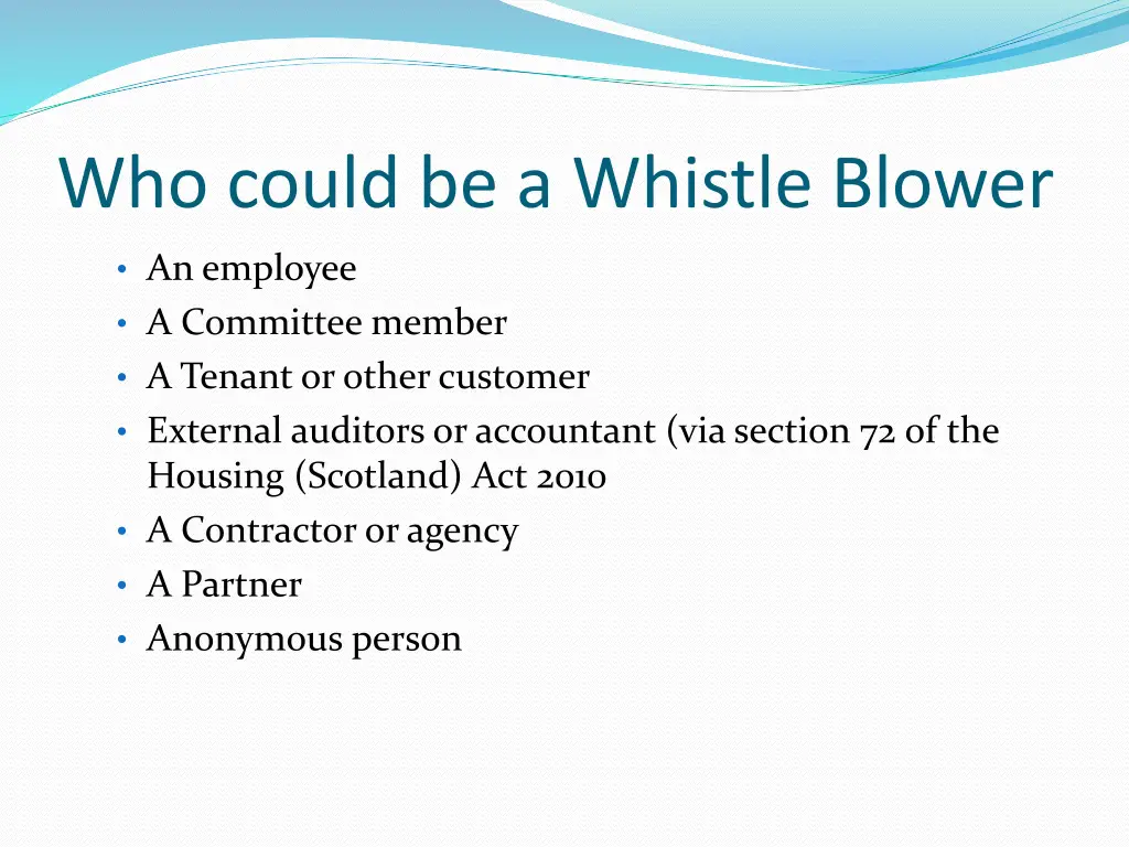 who could be a whistle blower