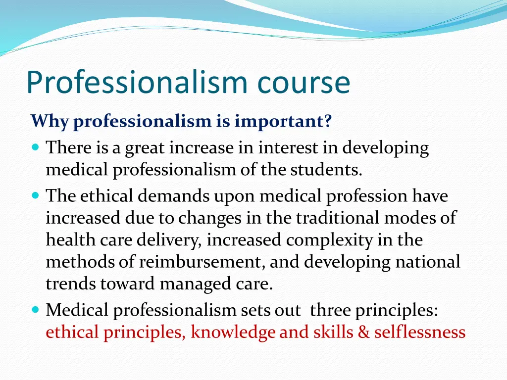 professionalism course 1