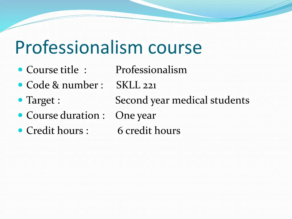 professionalism course