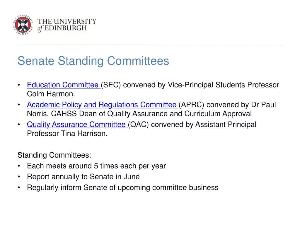 senate standing committees