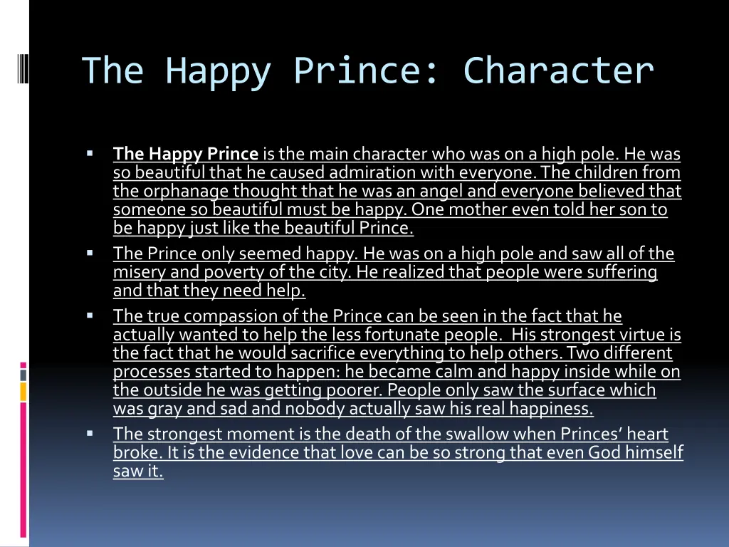 the happy prince character