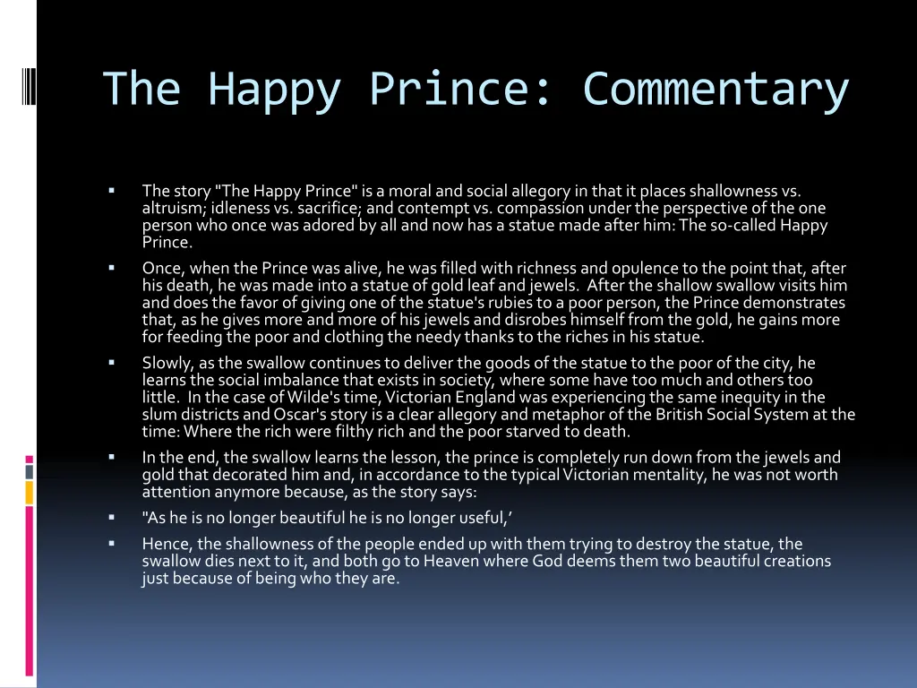 the happy prince commentary