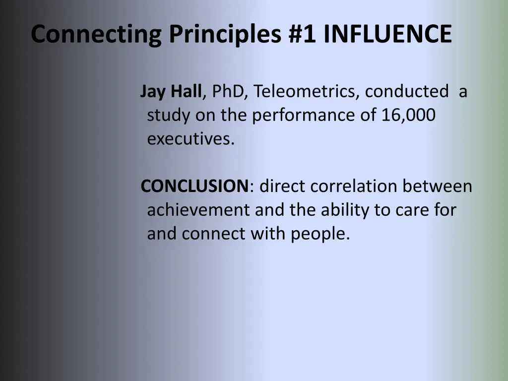 connecting principles 1 influence 2