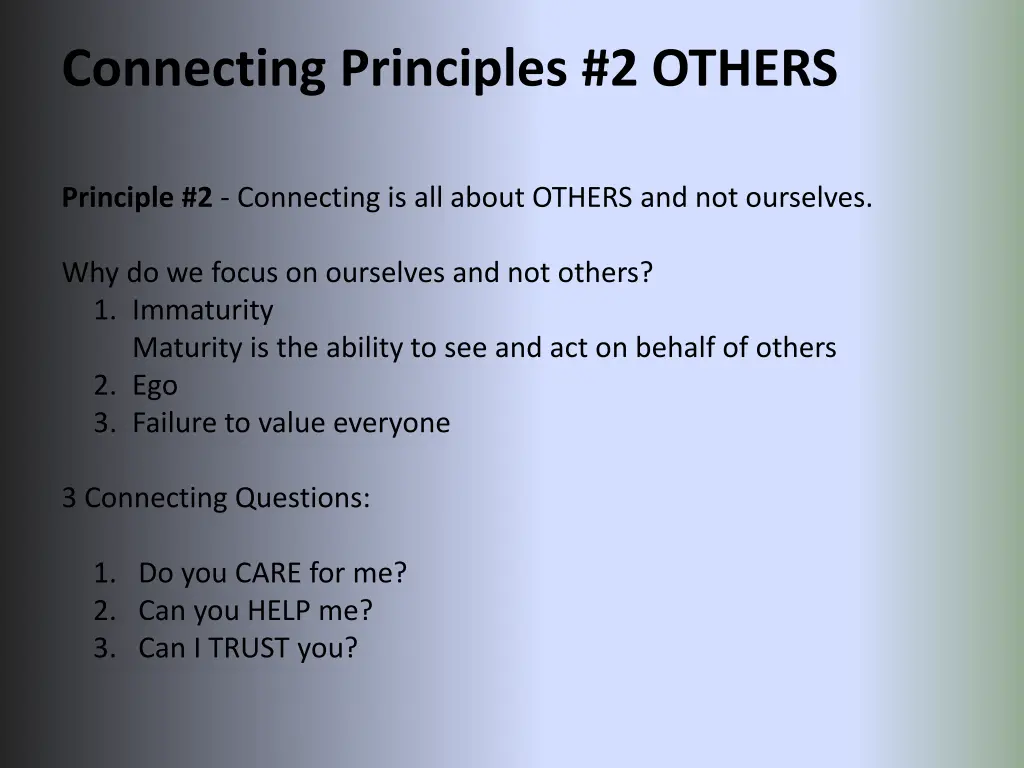 connecting principles 2 others