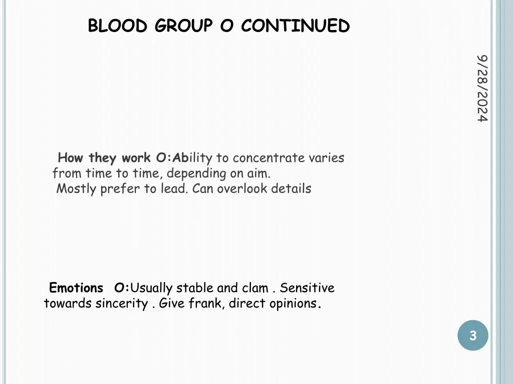 blood group o continued