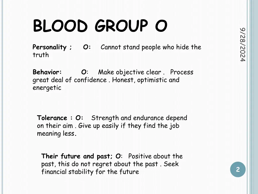 blood group o