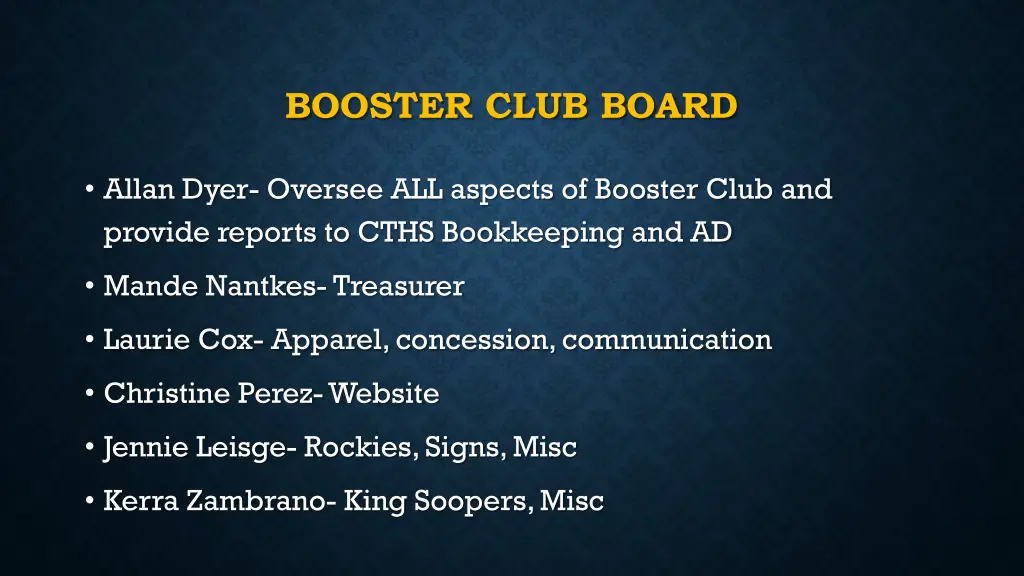 booster club board