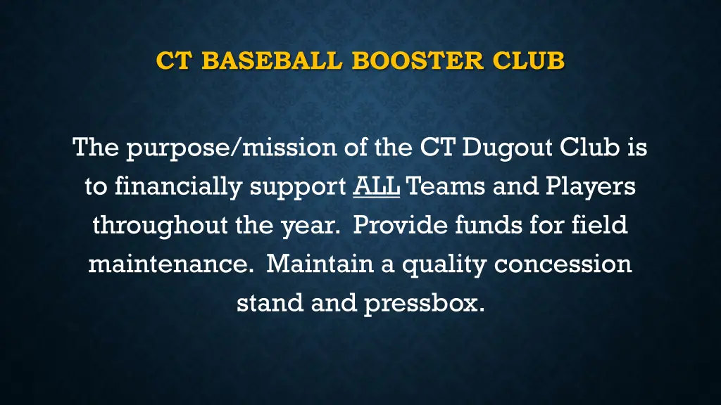 ct baseball booster club