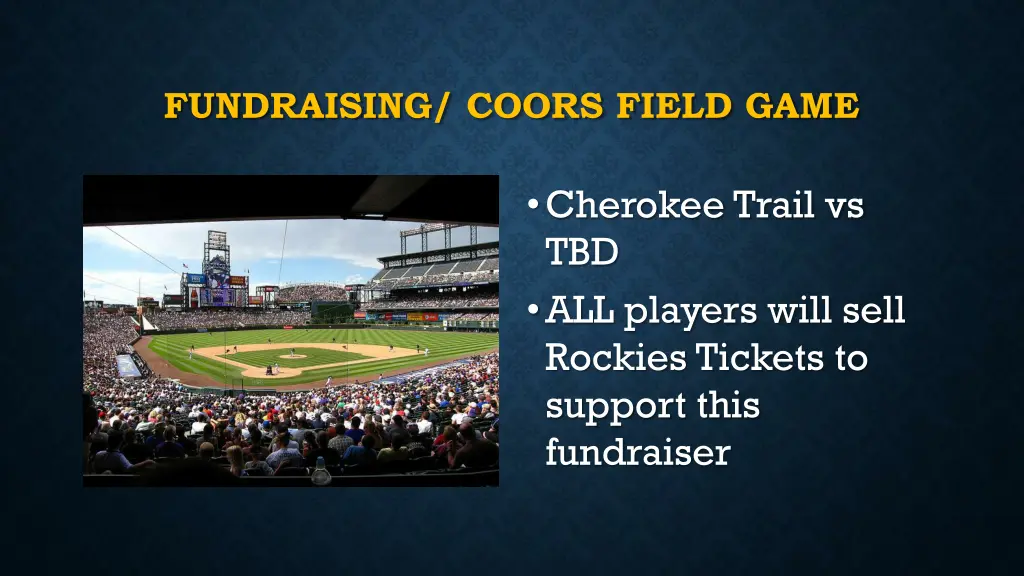 fundraising coors field game