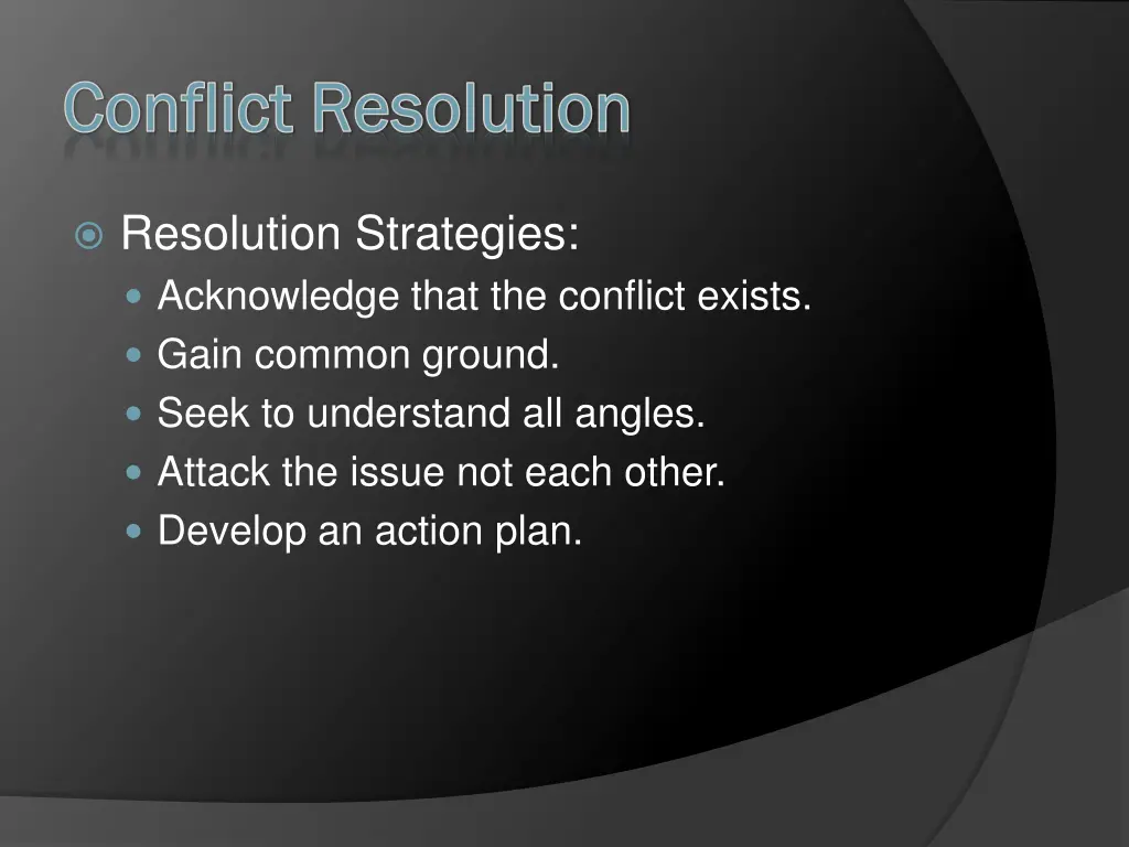 conflict resolution conflict resolution 1