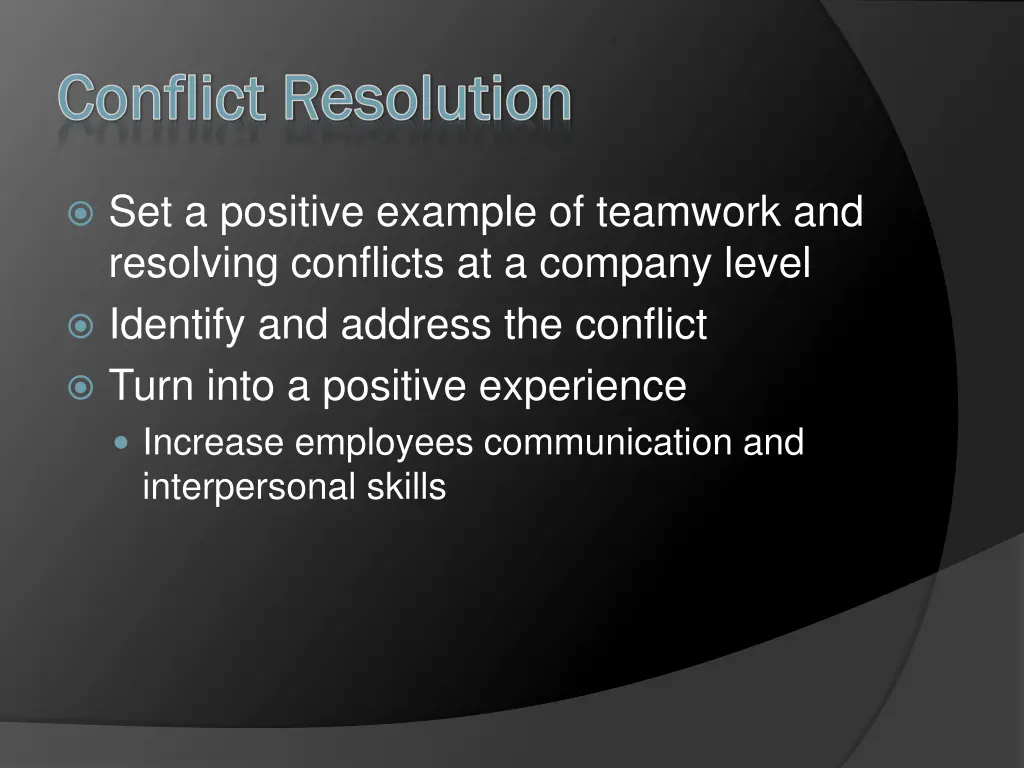 conflict resolution conflict resolution